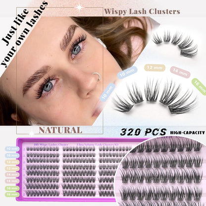 Wispy Lash Clusters Kit C Curl Natural Lashes Cluster Eyelash Extensions FebFeb