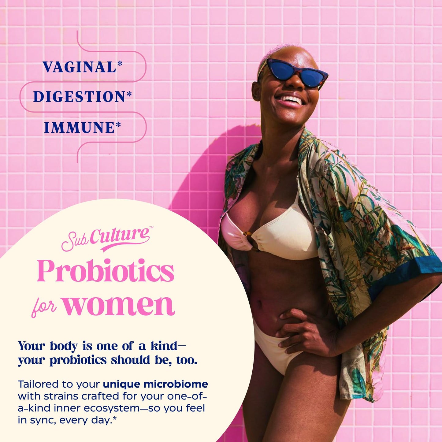 Enzymedica SubCulture Probiotic Supplement for Women - Women's Probiotic for Vaginal & Urinary Health Support, 50 Billion CFU, Supports Immune & Gut Health, Microbiome Balance, Vegetarian - 30 Caps Gsupps Australia