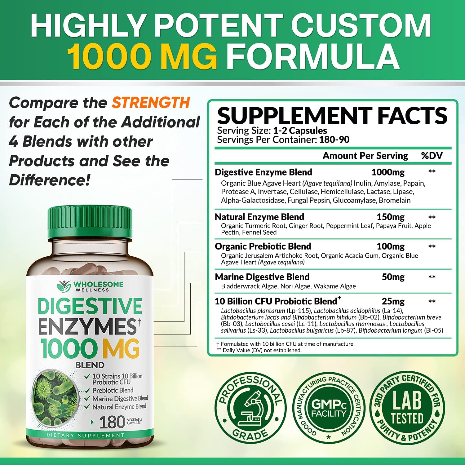 Wholesome Wellness Digestive Enzymes 1000MG Plus Prebiotics & Probiotics + Grass Fed Desiccated Beef Liver Capsules Bundle Gsupps Australia