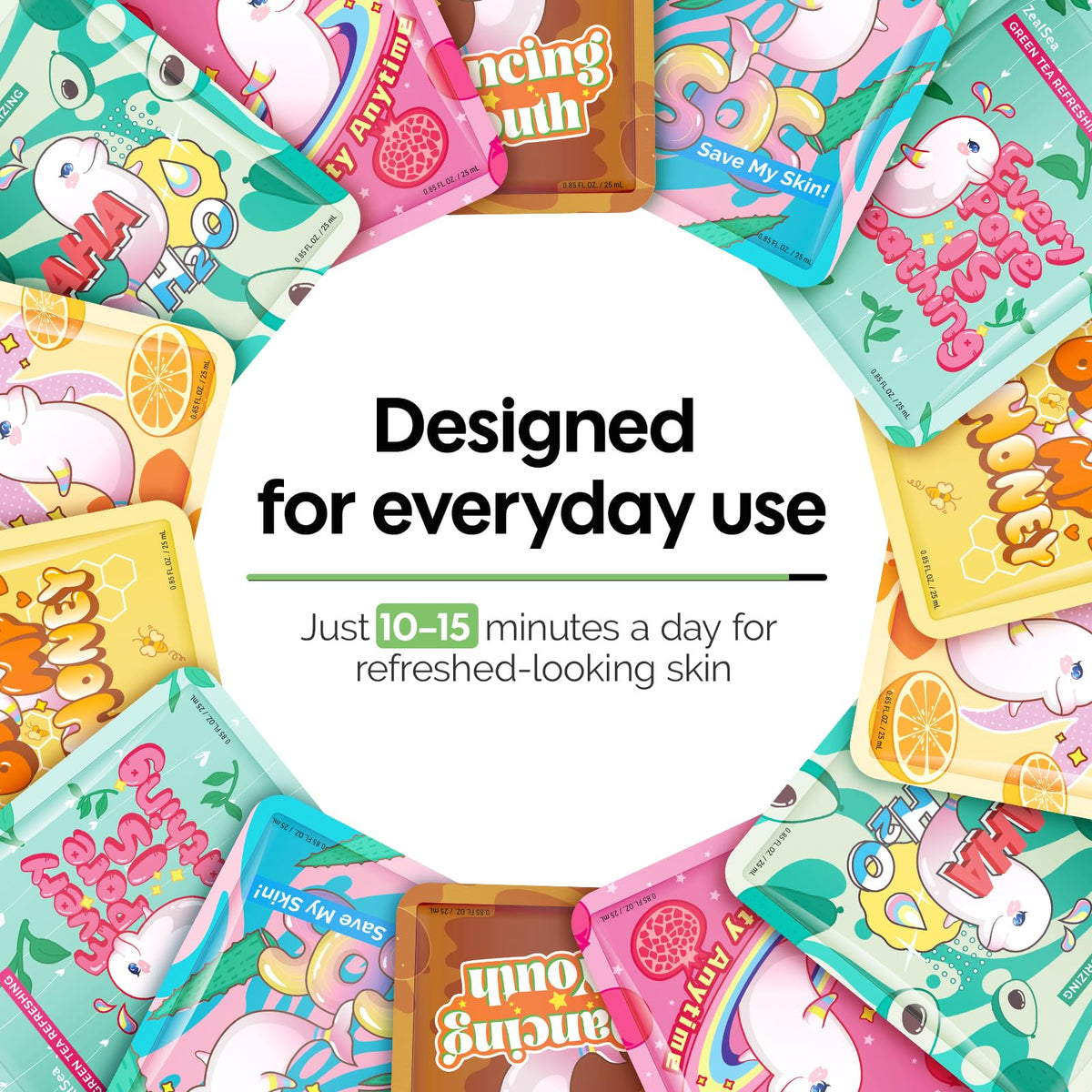 ZealSea Face Mask Skincare Facial Sheet Mask Spa Gifts for Kids Girls Women ZealSea
