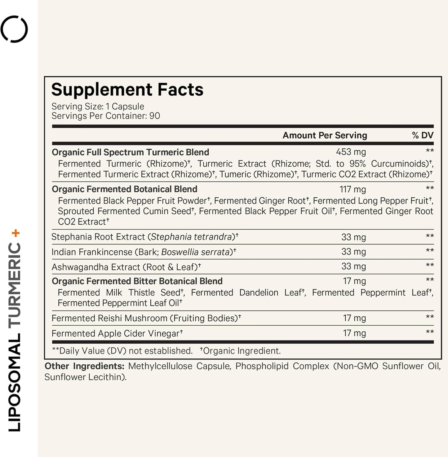 Codeage Organic Turmeric Supplement, Ashwagandha, Ginger, 90 Capsules | Organic fermented turmeric supplement with 95% curcumin, ashwagandha, boswellia, ginger and reishi, with liposomal delivery.