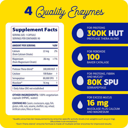 Enzymedica Immune Defense Extra Strength Caps - 90 Capsules | Proteolytic Enzyme Supplement for Men & Women, Immune Health Support Supplement with Protease, Catalase, Vegan Gsupps Australia