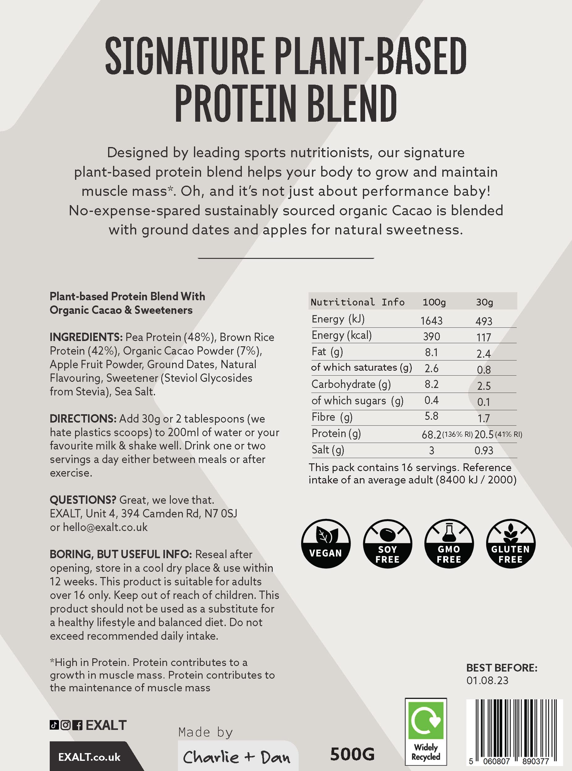 EXALT Vegan Protein Powder - 100% Plant-Based – Gluten Free - Keto Friendly EXALT buy australia supplements