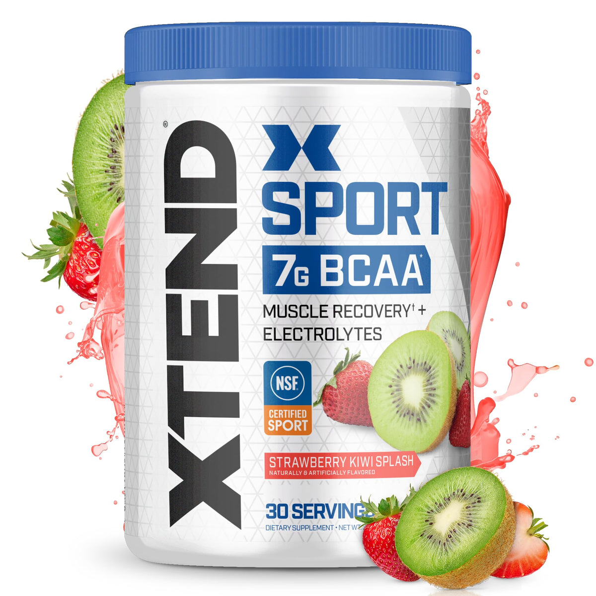 XTEND Sport BCAA Powder Strawberry Kiwi Splash - Electrolyte Powder for Recovery & Hydration with Amino Acids - 30 Servings Scivation