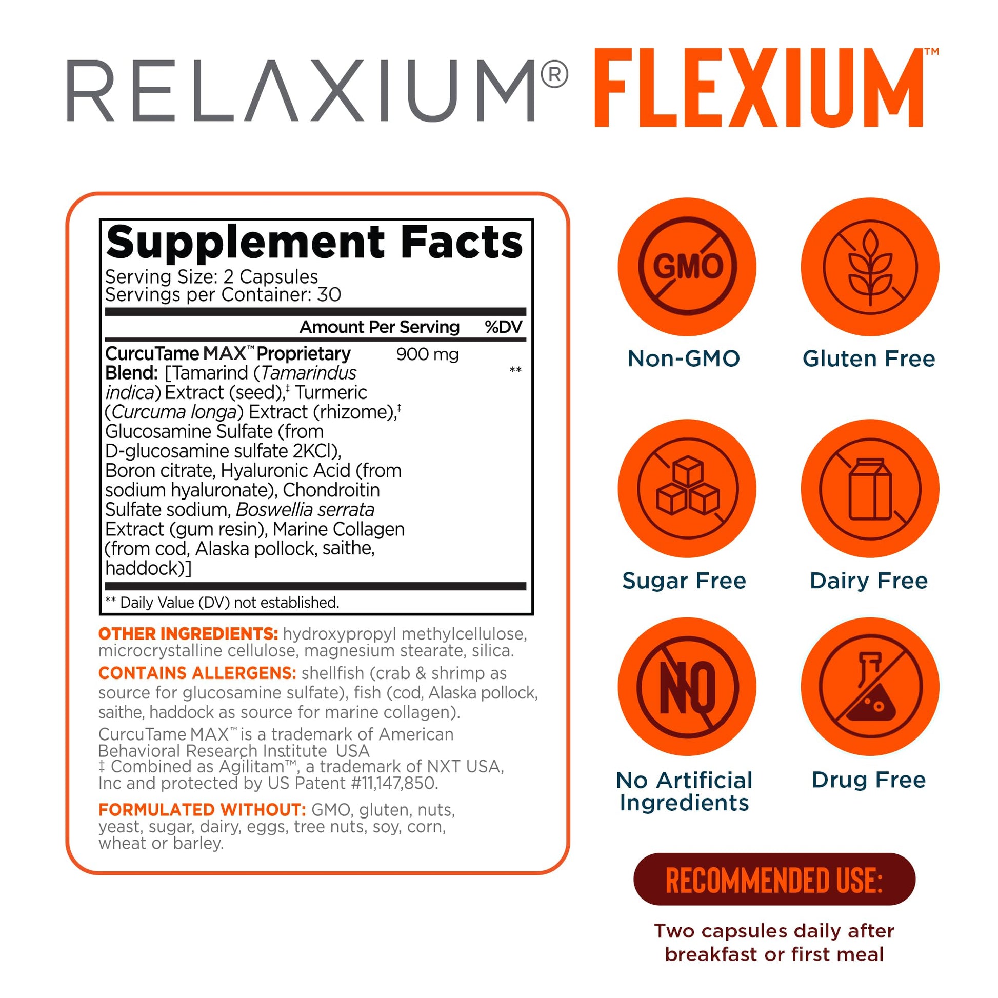 Relaxium Flexium Joint Support Supplement, Drug-Free, with CurcuTame Blend, Turmeric Supplement Formulated to Support Comfort and Mobility, 60 Capsules Relaxium buy australia supplements