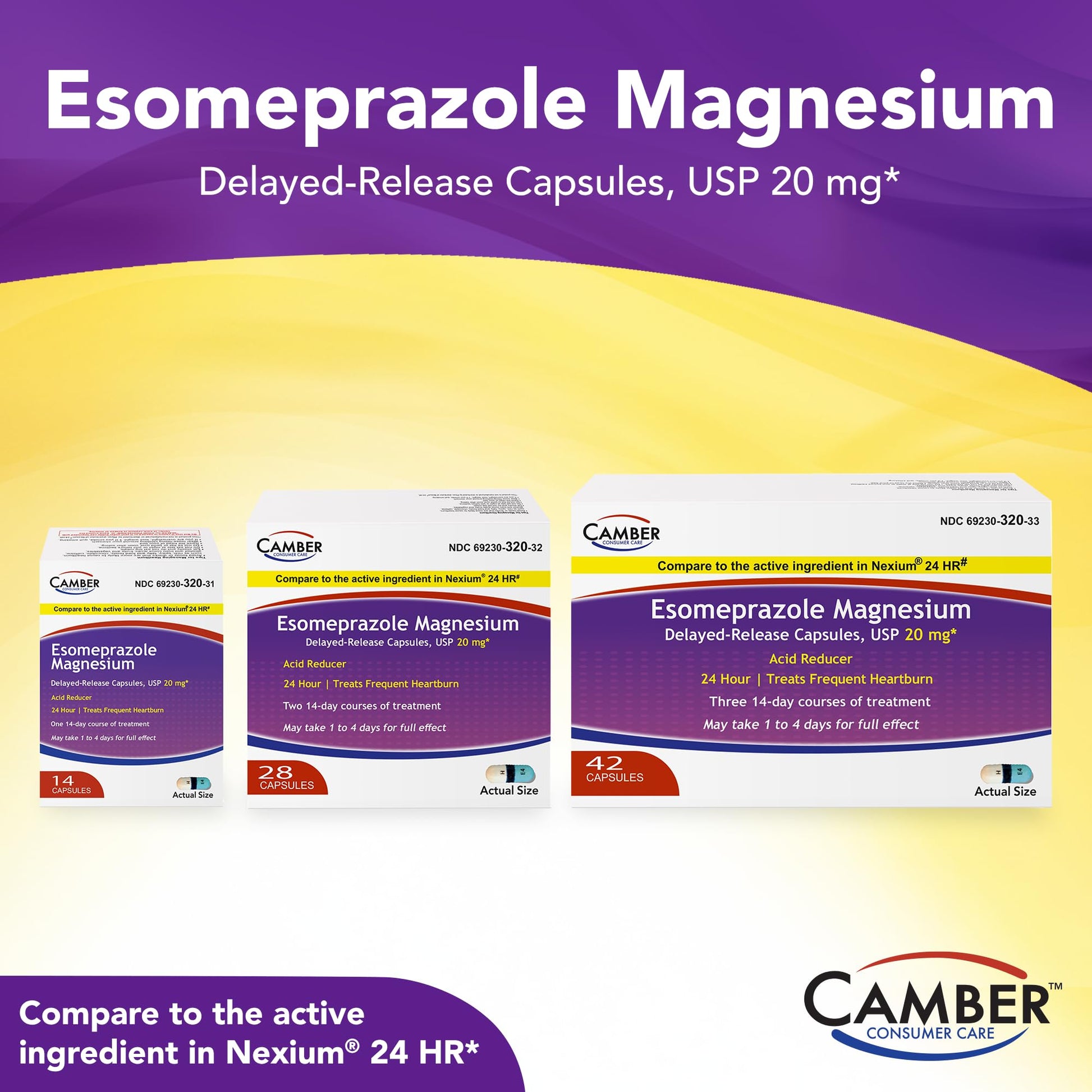 Camber Esomeprazole Magnesium USP 20mg, Delayed Release Capsules, Treats Frequent Heartburn (42 Count) CAMBER PHARMACEUTICALS, INC buy australia supplements