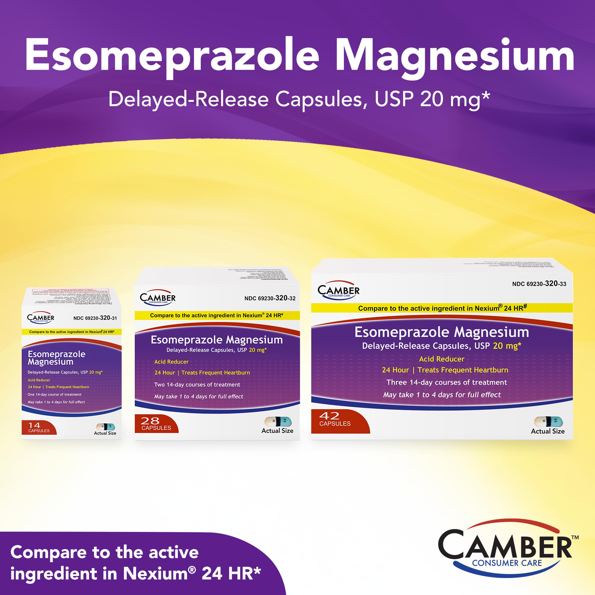 Camber Esomeprazole Magnesium USP 20mg, Delayed Release Capsules, Treats Frequent Heartburn (42 Count) CAMBER PHARMACEUTICALS, INC buy australia supplements