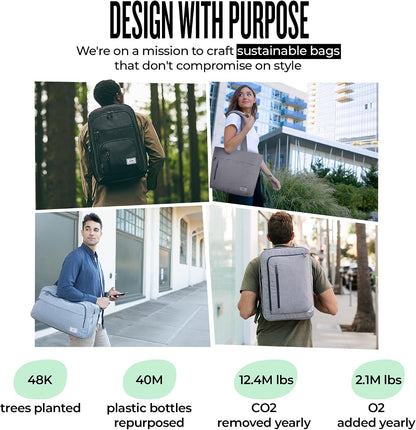 Solo New York Laptop Backpack for Women & Men -Carry On Bookbag for Travel & Work, Lightweight Bag, Side Mesh Pockets, Fits 15.6" Computer - Re:Define, Black Gsupps Australia