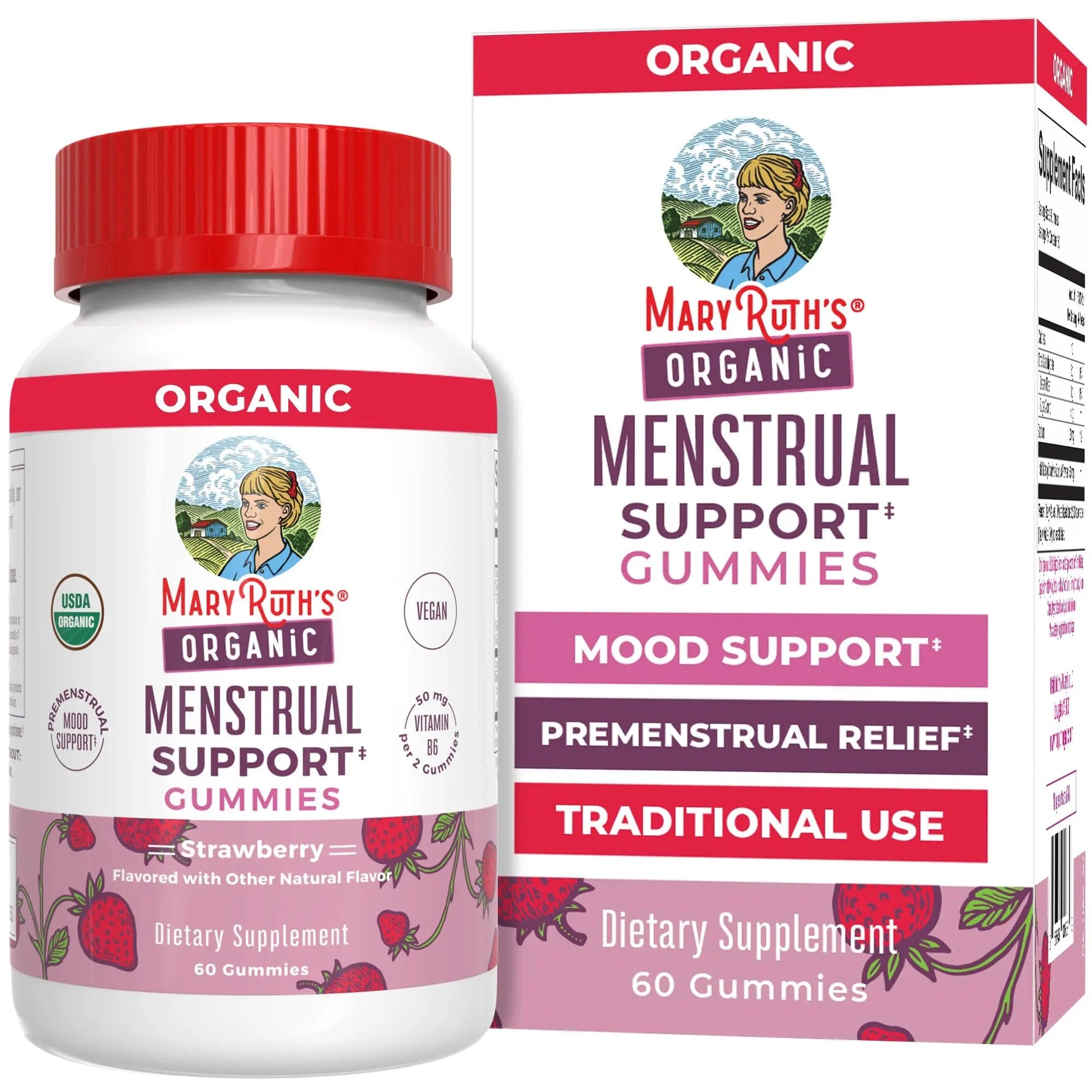 Organic Menstrual Support Gummies by MaryRuth's | for The Relief of Common Symptoms of Premenstrual Syndrome | PMS Support | Premenstrual Mood Support | USDA Organic | Non-GMO | Vegan | 30 Servings MARYRUTH'S buy australia supplements