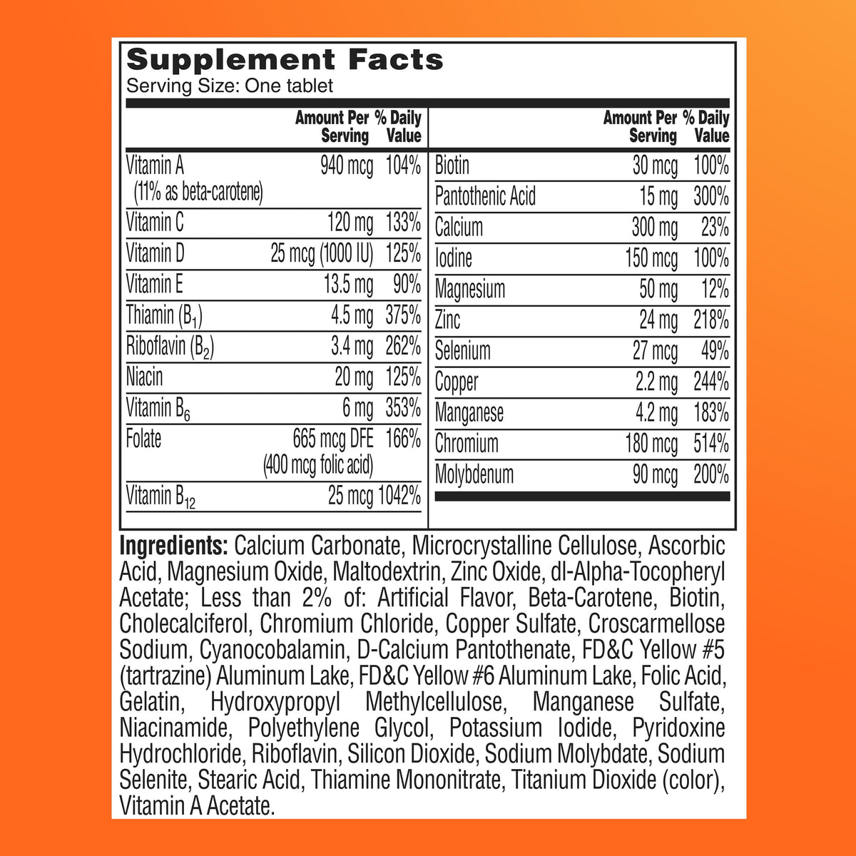 One A Day Multivitamin for Women 50 and Over Tablets, Womens Multivitamin 50 plus with Vitamins D, C, E, Zinc & Biotin, Daily Vitamins ONE A DAY