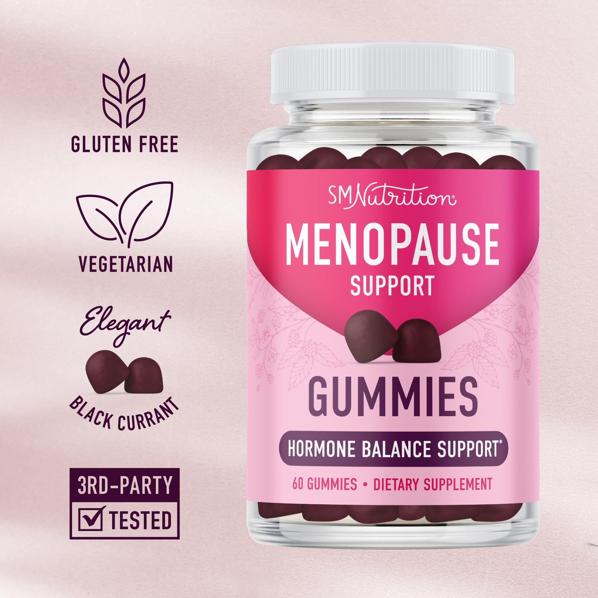 Menopause Support Gummies | Hormone Balance Relief for Hot Flashes, Night Sweats, Mood Swings, & Bloating | with Phytoestrogen Soy, Vitamin D3, PABA, Biotin | Vegetarian, Gluten-Free | 60 Count SMNutrition buy australia supplements