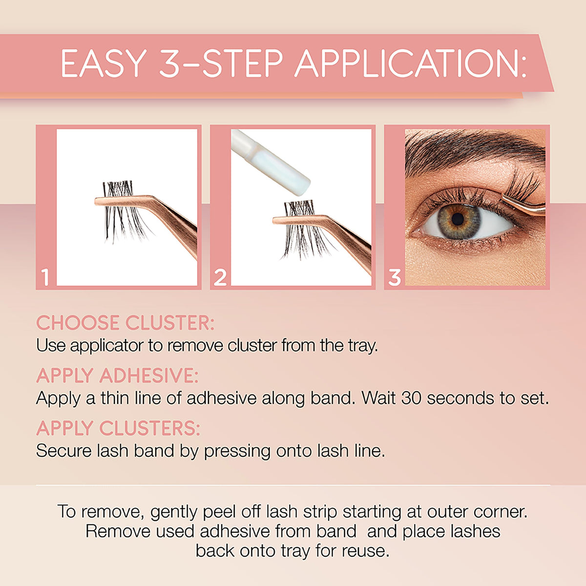 Ardell Naked Clusters 437 – Lightweight Human Hair Natural Cluster Lashes with Invisiband, Mixed Length 8–14 mm, DIY Lash Extensions, 50 Lash Clusters Ardell