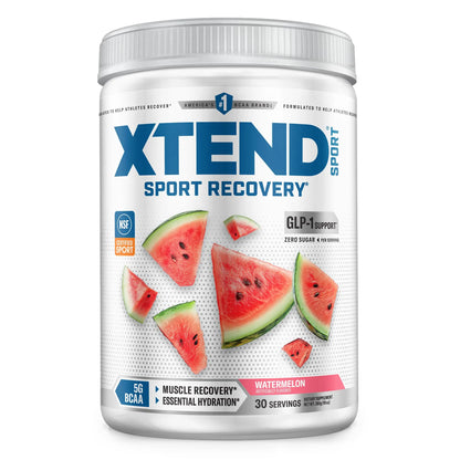 Xtend Sport BCAA Powder Watermelon - Electrolyte Powder for Recovery & Hydration with Amino Acids - 30 Servings Xtend