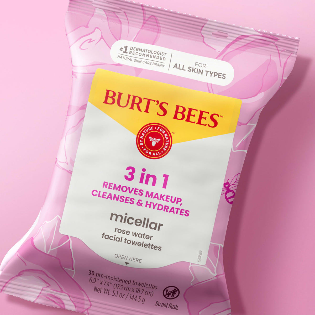 Burt’s Bees Micellar Rose Water Facial Towelettes, 30 ct. Burt's Bees