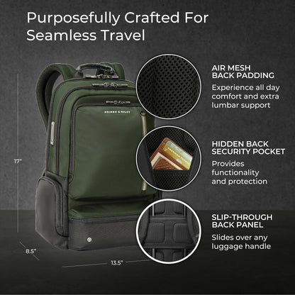 Briggs & Riley Medium Expandable Briefcase - Laptop Bag for Work & Travel, Briefs for Men & Women, Includes Shoulder Strap, Self-Repairing Zippers, Fits up to 15" Computer - HTA Collection, Black Gsupps Australia