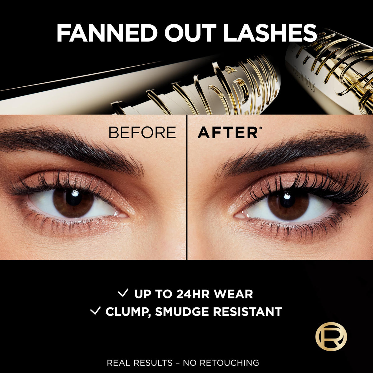L'Oreal Paris Voluminous Panorama Mascara, Volumizing and Lengthening Mascara, Washable Longwear and Smudge Resistant Make Up, Blackest Black, 0.33 Fl Oz L'Oreal Paris
