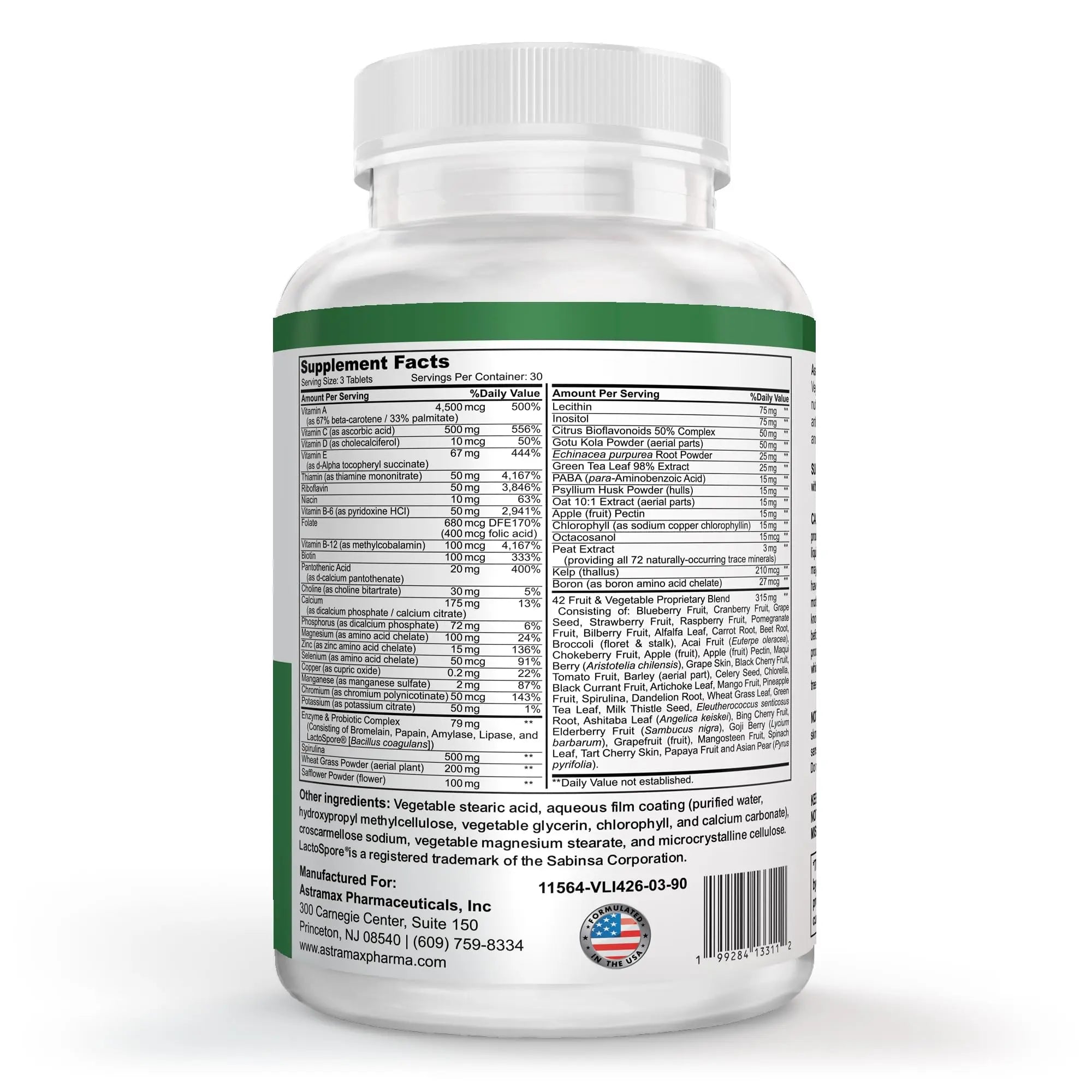 Astramax Advanced Vegan Multivitamin | Whole Food-Based Vitamin & Mineral Complex with 26 Nutrients, B12, D3, Probiotics & 42 Superfoods | Astramax buy australia supplements