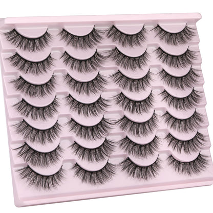 False Eyelashes 14mm Faux 3D Mink Lashes Natural Look Cat Eye Wispy Lashes Pack by Kiromiro, 14 Pairs Kiromiro