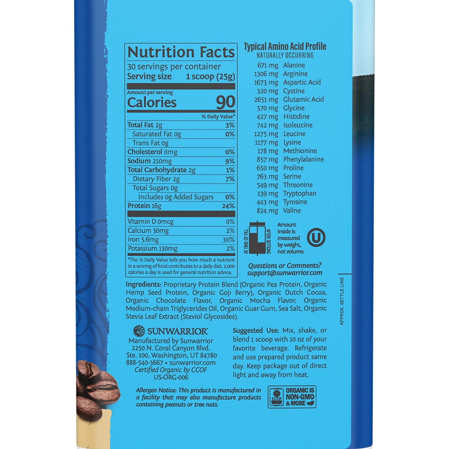 Sunwarrior Warrior Blend, Mocha, 750 Gram SunwarriorBuy Supplements Australia