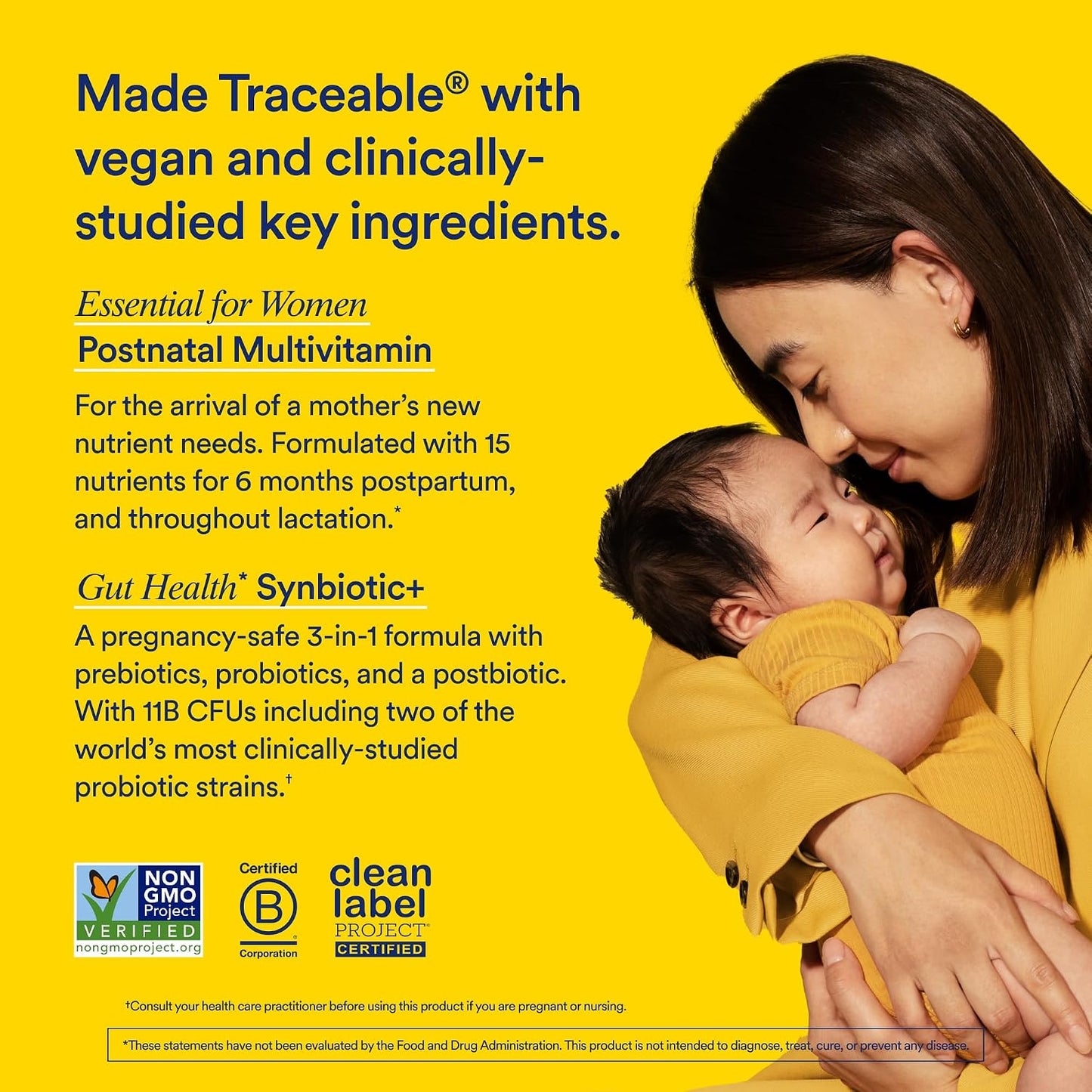 Ritual Postnatal Multivitamin and Gut Duo Supplements with Postnatal Vitamins and Synbiotic+: 3-in-1 Probiotic, Prebiotic, Postbiotic, Supports Lactation, and Gut Health, 30 Day Supply