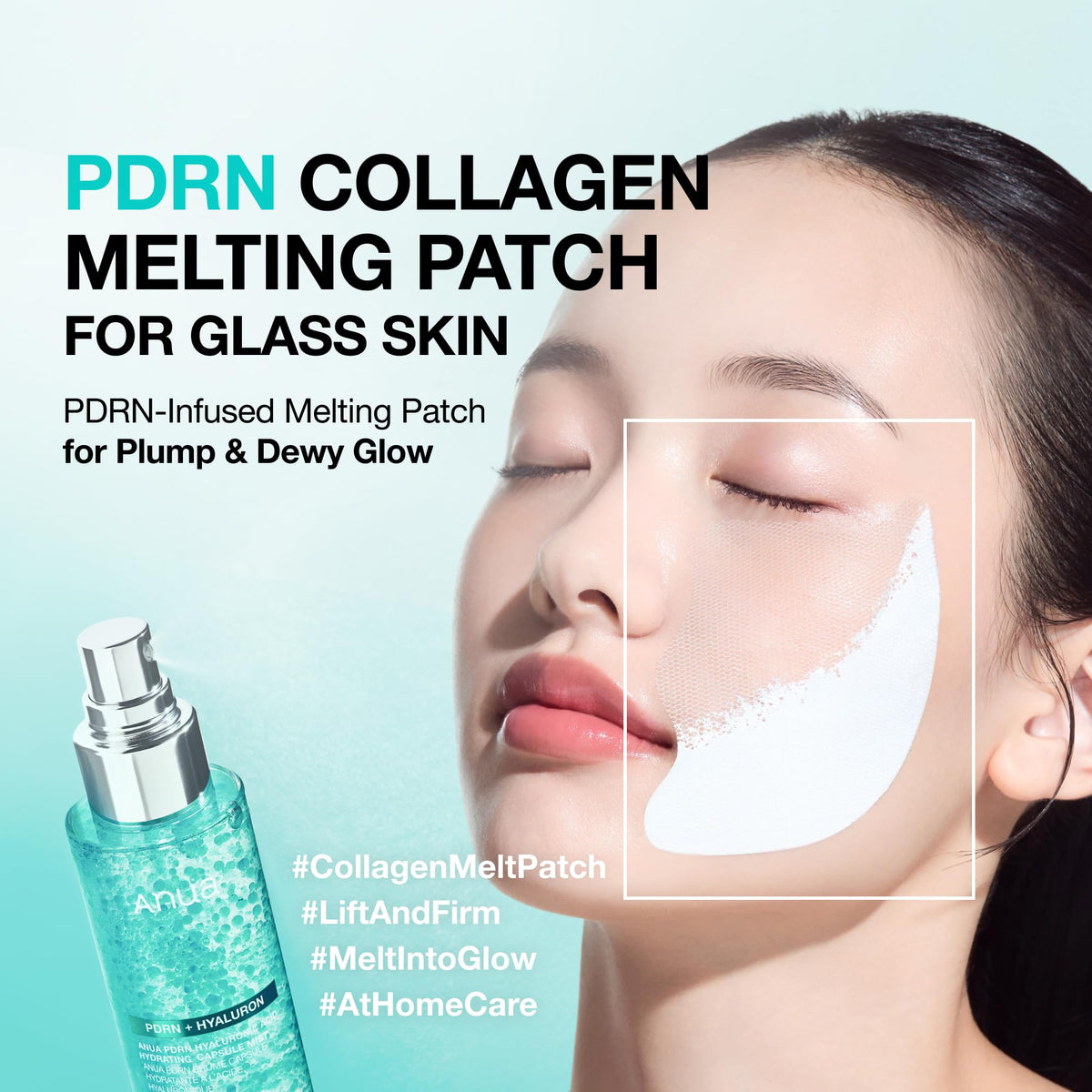 ANUA Salmon DNA PDRN Collagen Melting Patch for Glass skin, 2 Pairs x 4ea ANUA