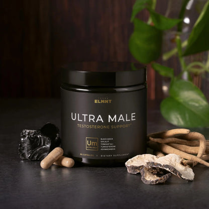 ULTRA MALE® Premium for Men w. 100:1 Shilajit, 40:1 Black Maca, Ashwagandha 25%, Tongkat Ali 10% - Clinical Strength Male Enhancing Supplement for Men Health Libido+ TERRA ELMNT