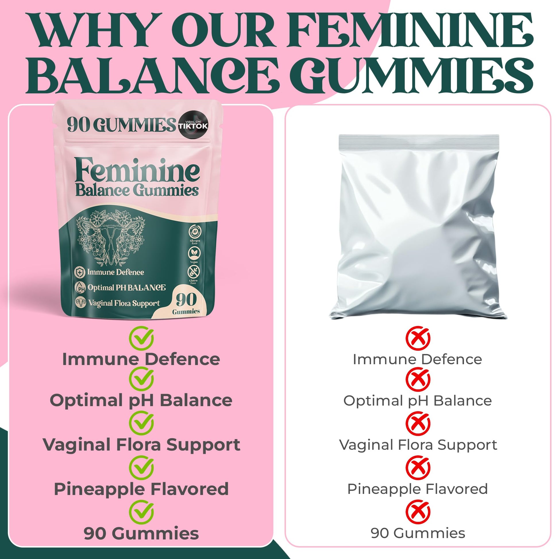 ORGANIC UPLIFT Premium Feminine Balance Gummies - for Women’s Health & Wellness - Immune Support - Vegan, Gluten-Free - Hawaiian Pineapple - 90 Gummies - 45 Servings ORGANIC UPLIFT buy australia supplements