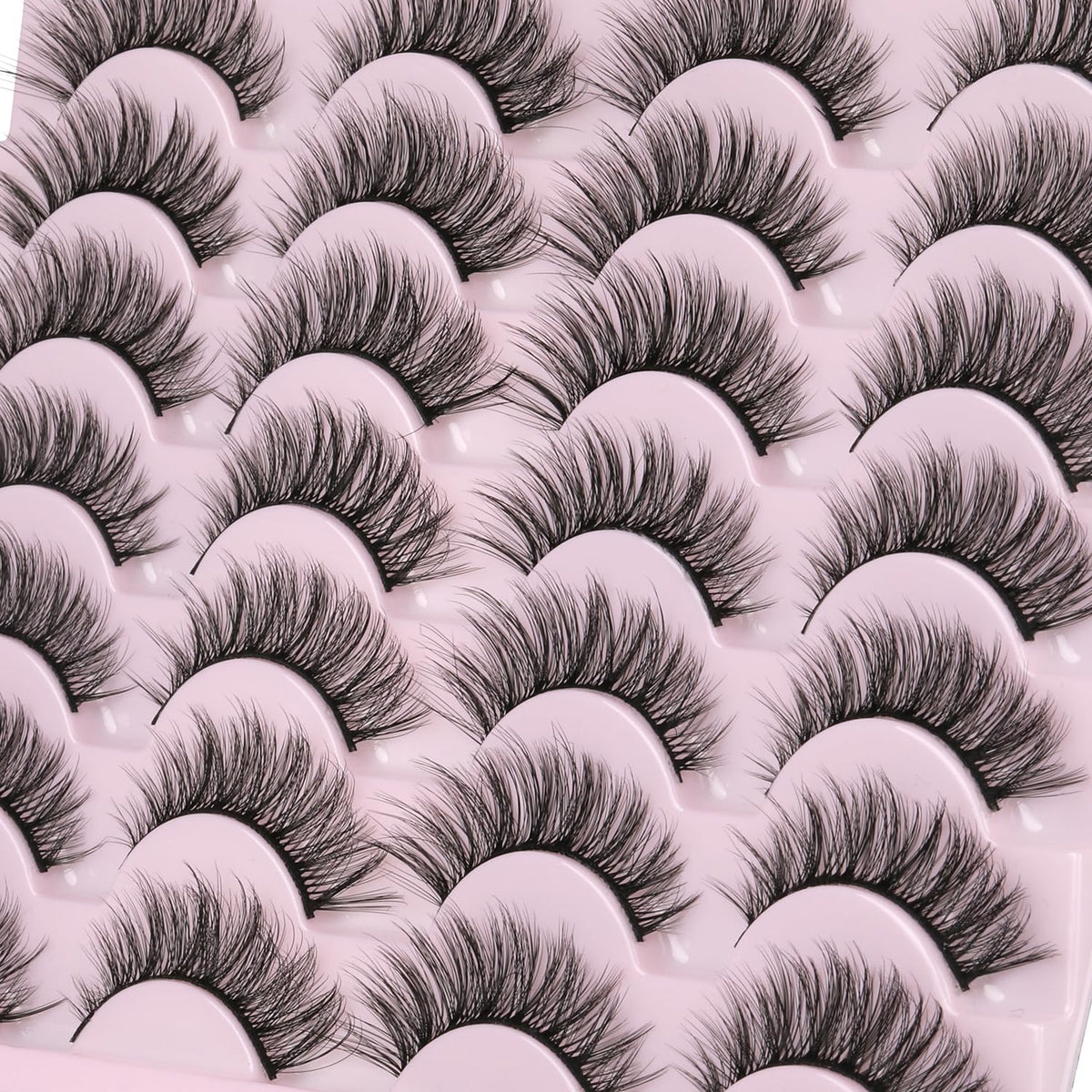 False Eyelashes 14mm Faux 3D Mink Lashes Natural Look Cat Eye Wispy Lashes Pack by Kiromiro, 14 Pairs Kiromiro