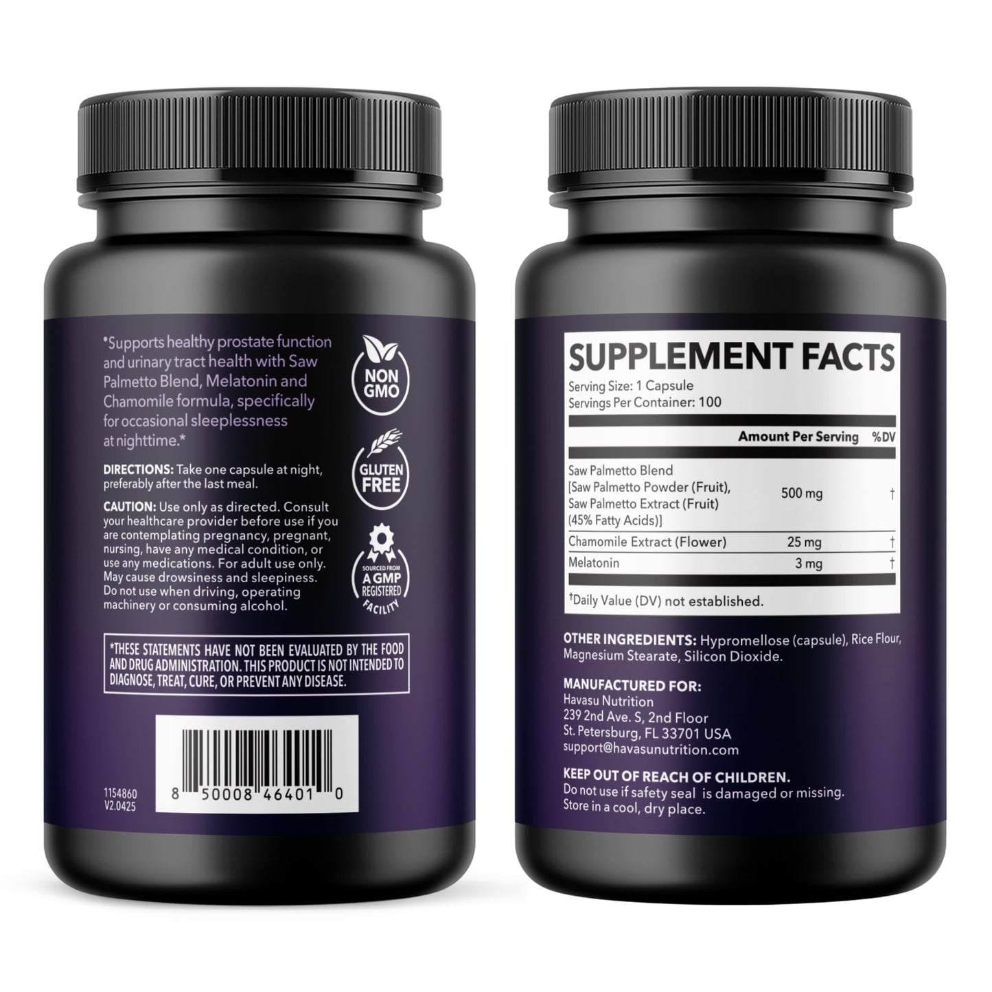 Saw Palmetto PM for Men w/ Melatonin, Nighttime Bladder Support, 200 Count | Vegan, Non-GMO Saw Palmetto Extract & Melatonin to Reduce Urinary Frequency, Prostate Health Supplement, 200 Servings Gsupps Australia