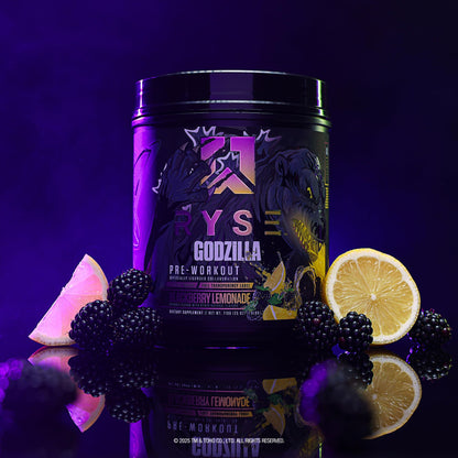 RYSE Godzilla X Noel Deyzel Pre Workout Powder - Monsterberry Lime - 400mg Caffeine, High Stim Pre-Workout for Men & Women with Citrulline & Beta Alanine - Energy, Pump & Focus - 20/40 Servings