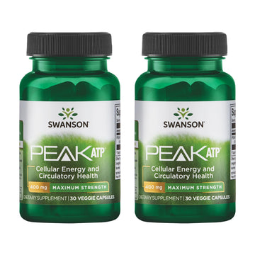 Swanson Maximum Strength Peak ATP Cellular Energy Supplement for Athletes and Active Adults Seeking Performance and Recovery Support - 400 mg (30 Veggie Capsules, 2 Pack) Swanson buy australia supplements