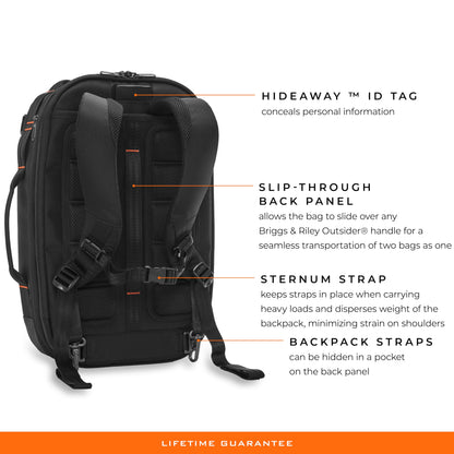 Briggs & Riley Medium Convertible Backpack Duffle Bag - Carry On for Men & Women, Use for Travel, Gym, or Work, Overnight Weekend Luggage, Shoulder Strap, Laptop Compartment - ZDX Collection, Black Gsupps Australia
