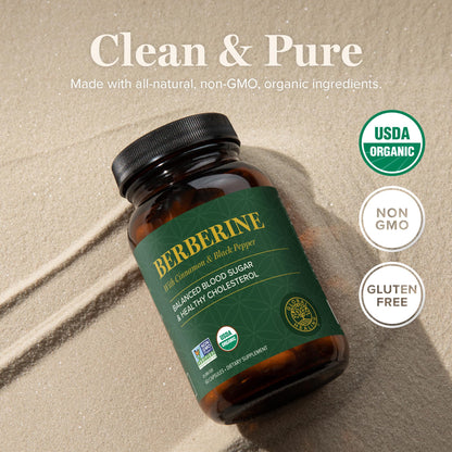 Global Healing Center - Organic Berberine (Berberina) with Ceylon Cinnamon & Black Pepper, 1200 mg- Extra Strength Berberine Supplement & Complex for Weight Loss (60 Capsules)