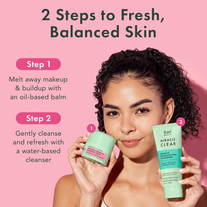 Rael Miracle Clear Facial Cleanser Face Wash (Cleansing Balm, 1.69 oz) Rael