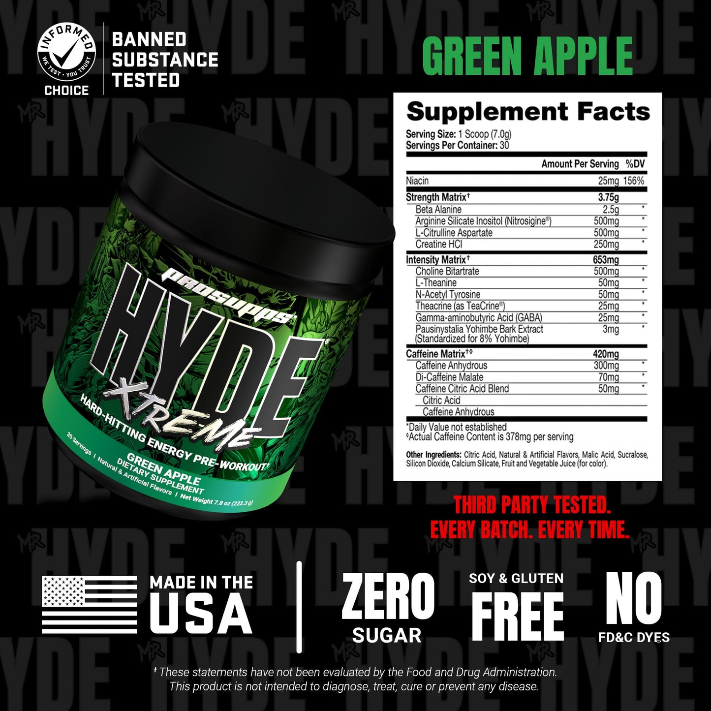 ProSupps Mr. Hyde Xtreme Pre Workout Powder with Creatine, Beta Alanine & Caffeine – Extreme Energy, Pumps, Focus & Performance - Fitness & Gym Supplements for Men & Women (Watermelon, 30 Servings)