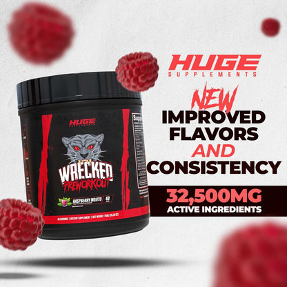Wrecked Pre Workout Powder, Advanced Formula, Boosts Energy, Focus, Pumps & Performance, 10g L-Citrulline, 6.4g Beta Alanine, 5g Tyrosine, 1g Alpha GPC, 375mg Fast-Acting Caffeine & More (40 Servings)