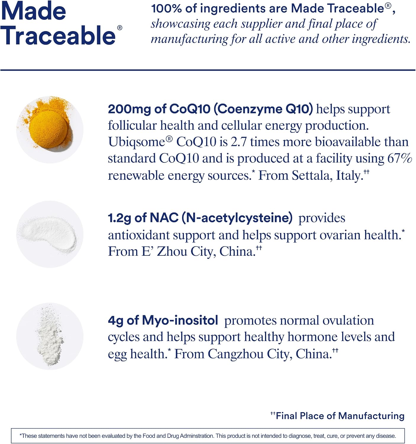 Ritual Myo-Inositol, NAC, CoQ10 Women's Supplement, 3-in-1 Drink Mix | Designed with an OB/GYN, Supports Ovulation Cycles, Hormone Levels, and Egg Health, Clinically Studied Ingredients
