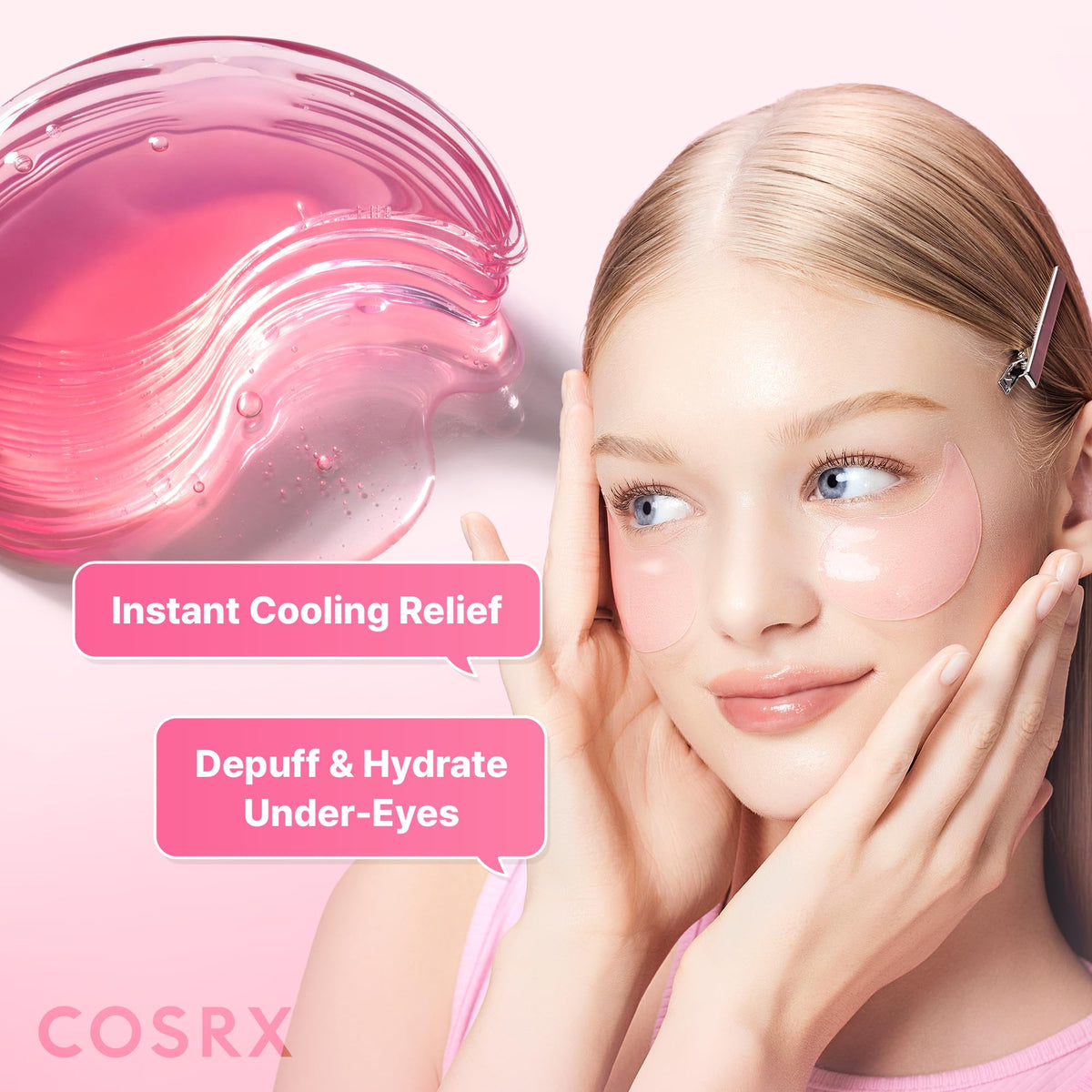 COSRX Pink Peptides Collagen Hydrogel Eye Patch for Puffy Eyes (60) COSRX