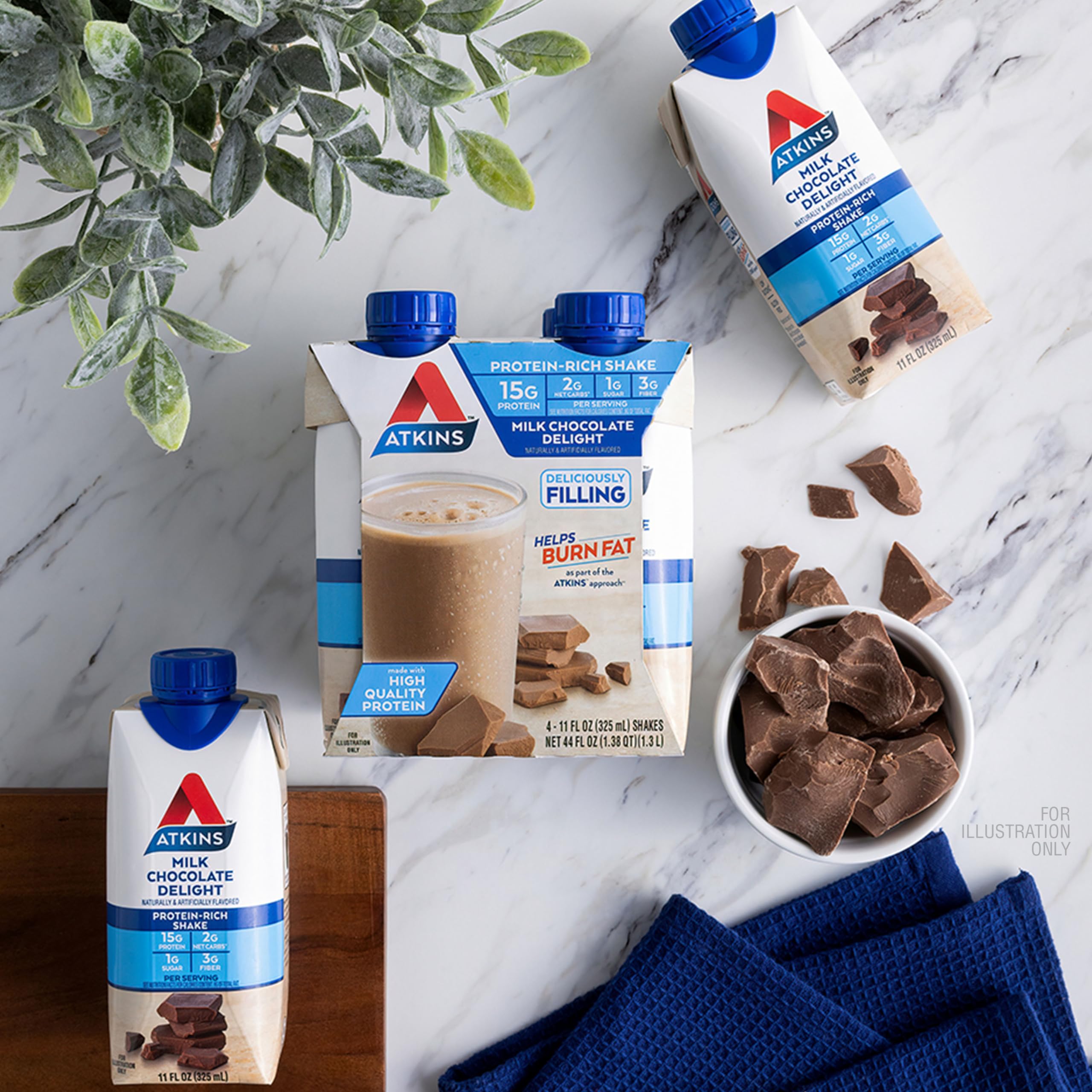 Atkins Milk Chocolate Delight Protein Shake, 15g Protein, Low Glycemic, 2g Net Carb Atkins buy australia supplements