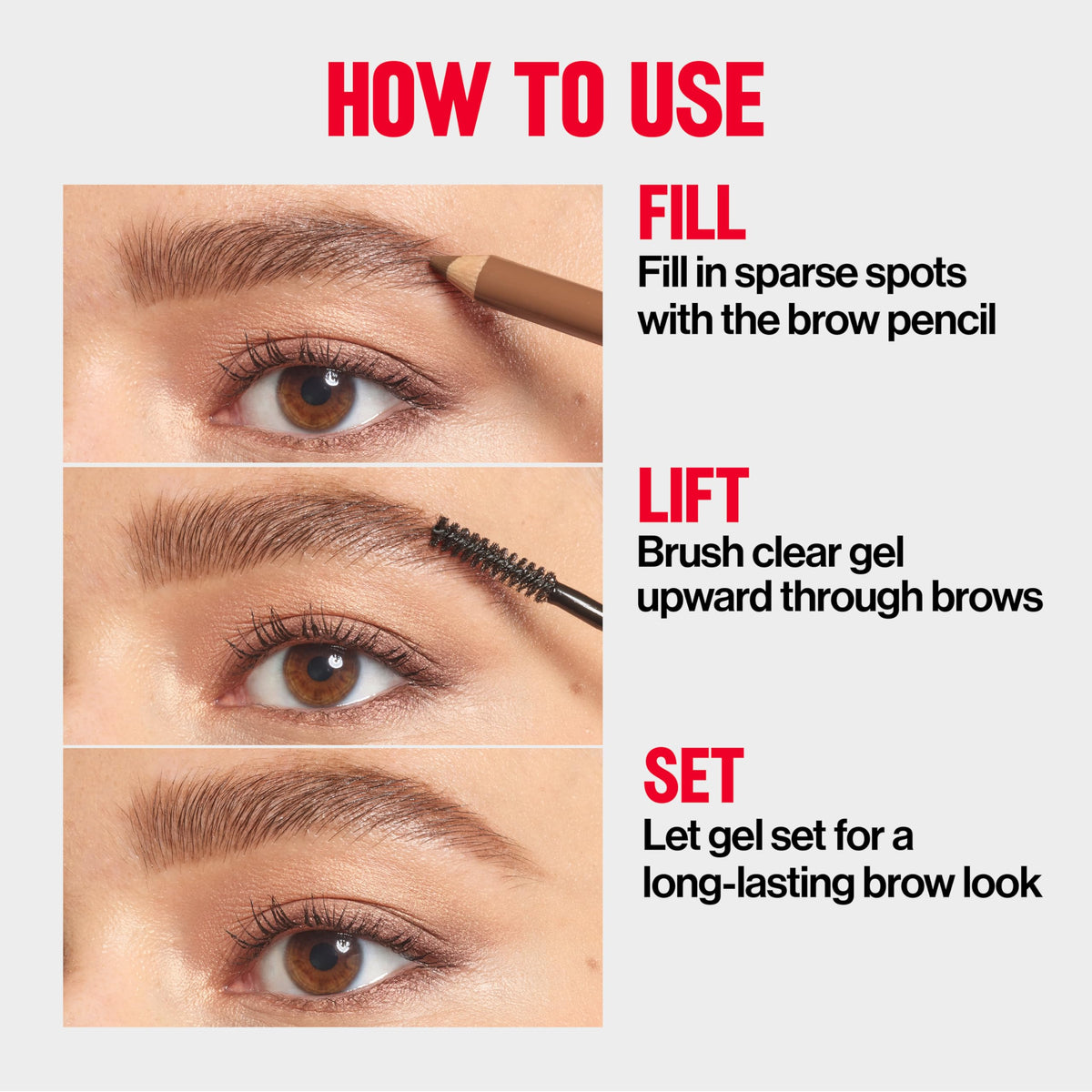 Revlon ColorStay Brow Fantasy Pencil & Gel, 004 Dark Brown REVLON