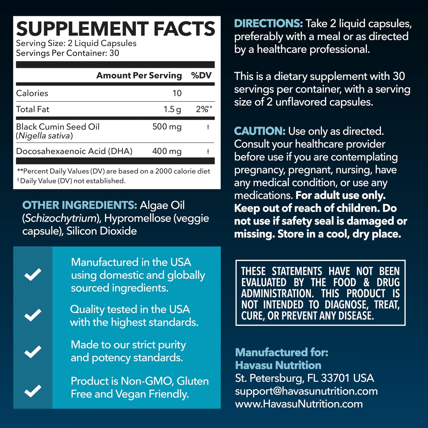 Black Seed Oil Capsules, Vegan, Non-GMO, Cold-Pressed Nigella Sativa, 90ct | 1500mg Per Serving Black Cumin Supplement for Skin Health, Immune Function, and Digestive Health, Unflavored, 30 Servings Gsupps Australia