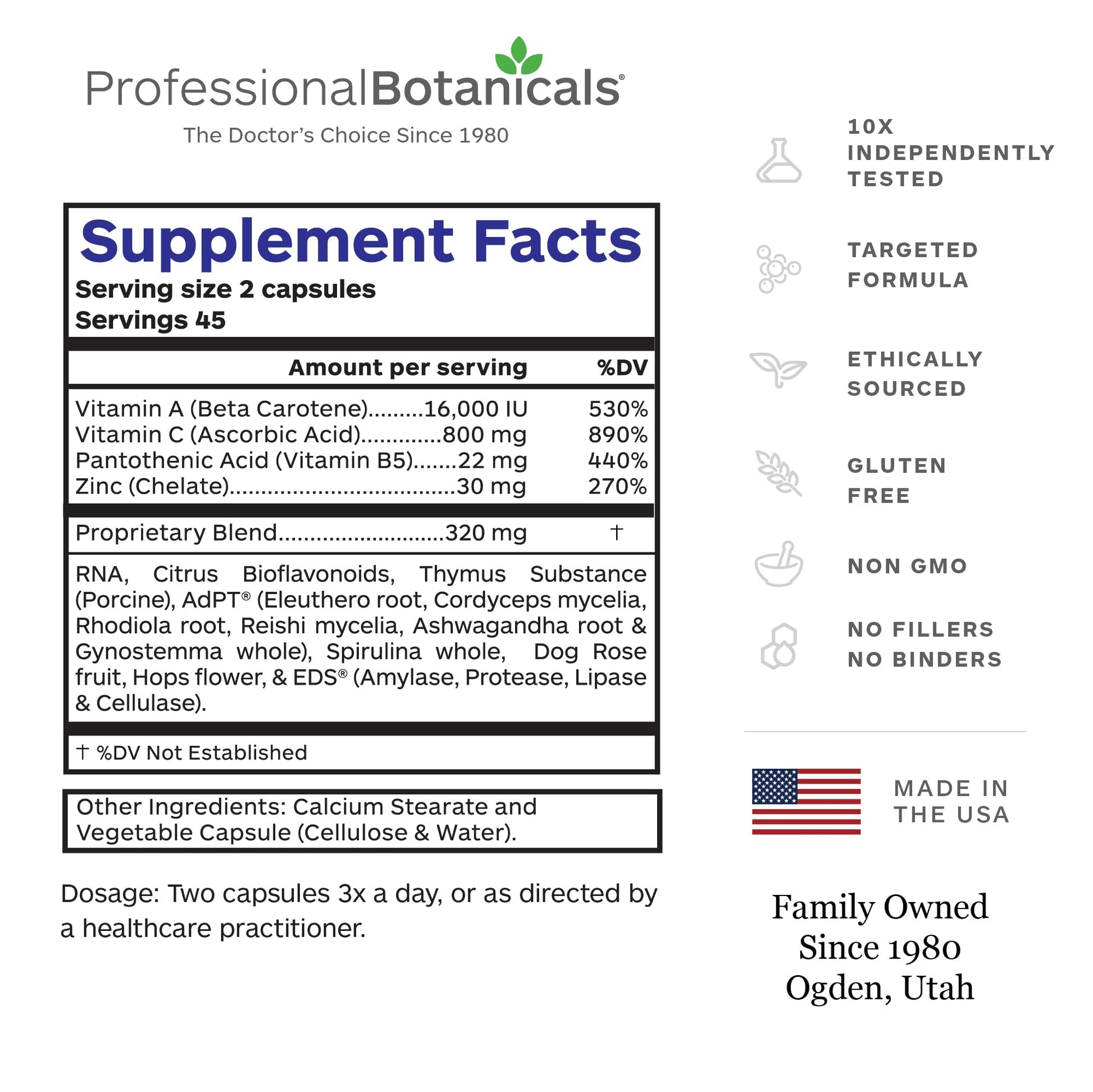 Professional Botanicals - Vegan Formulated Co-Resists - Synergistic Blend of Herbs and Powerful Nutrients that Supports the Immune System - 90 Vegetarian Capsules Professional Botanicals buy australia supplements