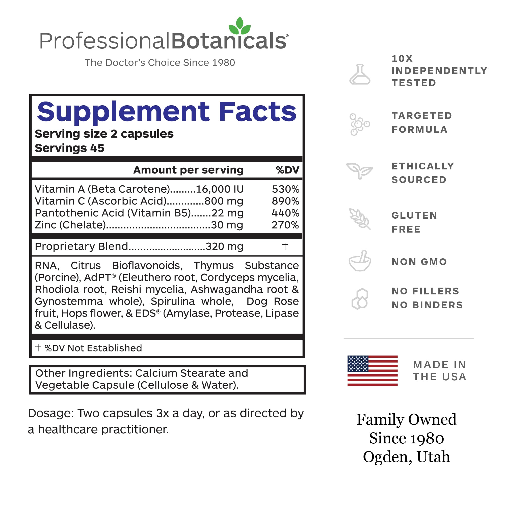 Professional Botanicals - Vegan Formulated Co-Resists - Synergistic Blend of Herbs and Powerful Nutrients that Supports the Immune System - 90 Vegetarian Capsules Professional Botanicals buy australia supplements