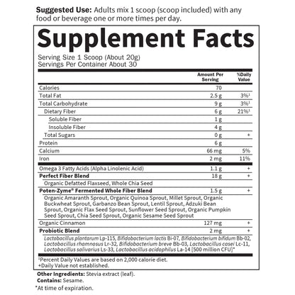 Garden of Life Super Seed - Vegetarian Whole Food Fiber Supplement with Protein and Omega 3, 5oz (600g) Powder Garden of Life