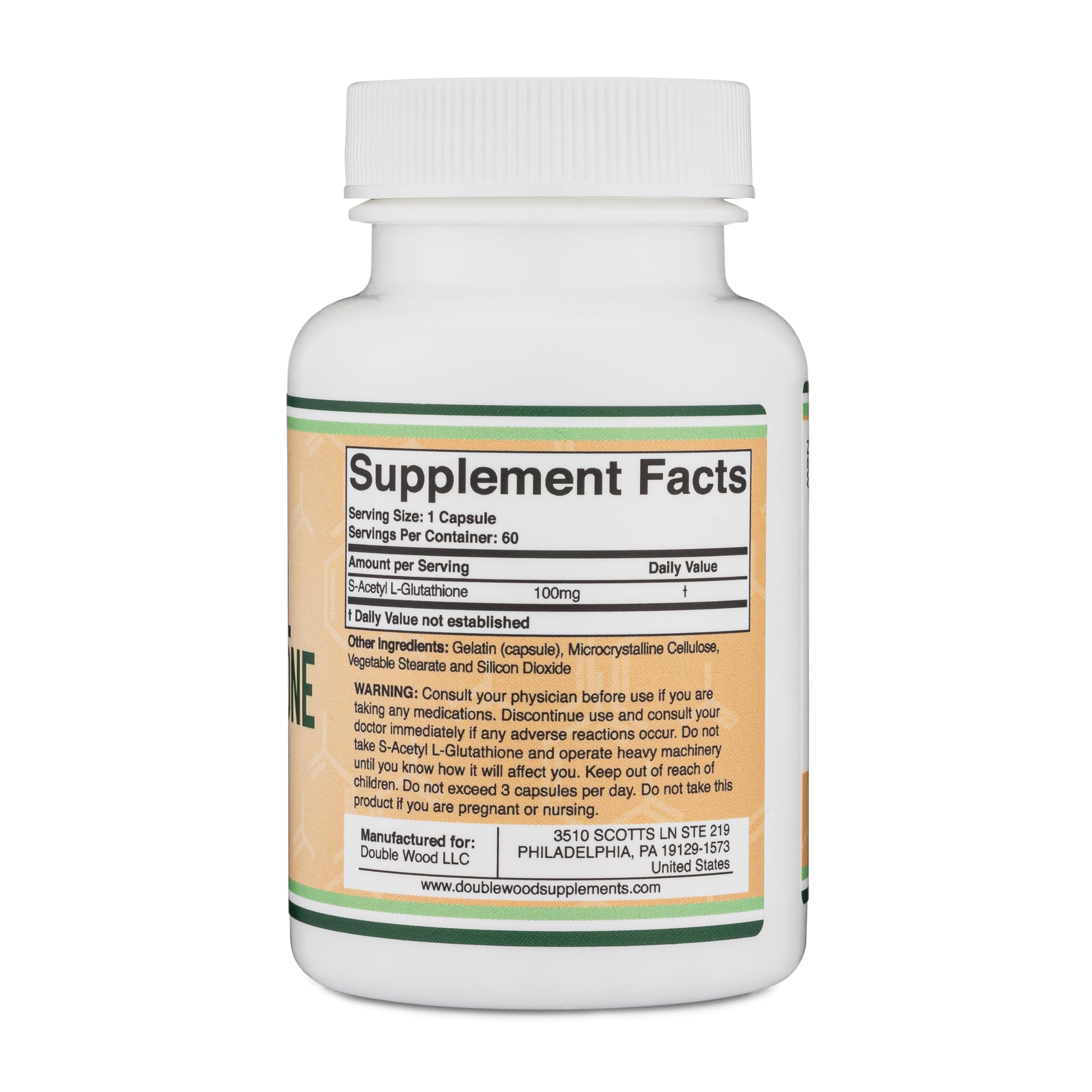 S-Acetyl L-Glutathione Capsules - 100mg, 60 Count (Acetylated Glutathione Antioxidant - More Absorbable Than Glutathione and Liposomal Glutathione, Non-GMO and Gluten Free) by Double Wood Double Wood Supplements buy australia supplements