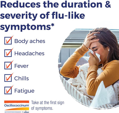 Boiron Oscillococcinum for Relief from Flu-Like Symptoms of Body Aches, Headache, Fever, Chills, and Fatigue - 30 Doses Gsupps Australia