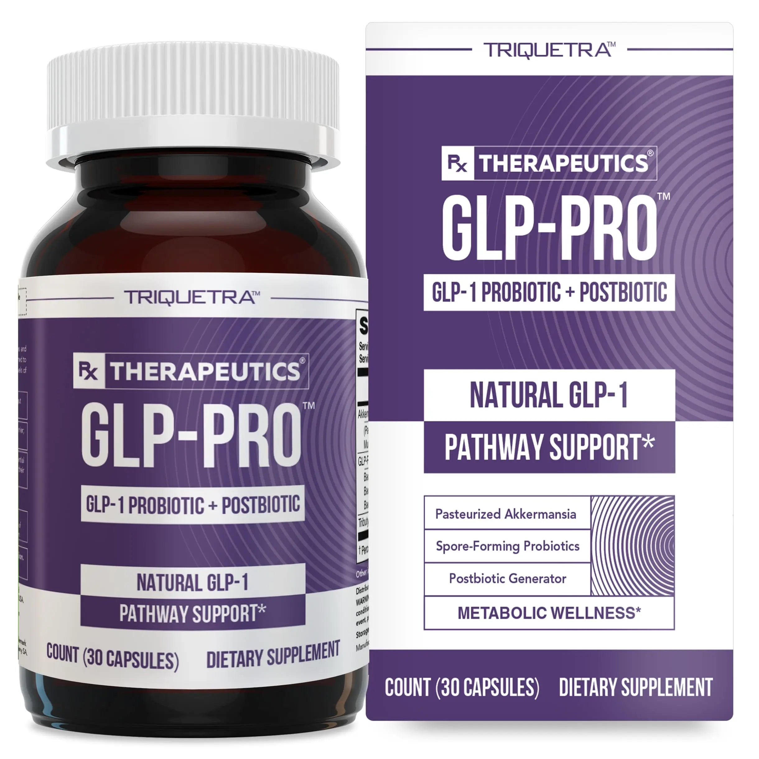 GLP-Pro™: Probiotic & Postbiotic Blend for Natural GLP-1 Support — Akkermansia MucT™, ButyraGen® Butyrate Generator & Spore Bacillus — Healthy Appetite, SCFA & Metabolic Balance — 30 Count Triquetra Health buy australia supplements