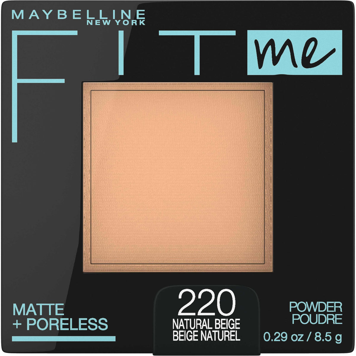Maybelline Fit Me Matte + Poreless Pressed Face Powder Makeup & Setting Powder, Natural Beige, 1 Count MAYBELLINE