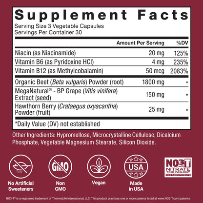 Force Factor Total Beets Blood Pressure Support Beet Root Capsules, 1800mg Organic Beet Root Powder Beet Supplement with Hawthorn Berry to Support Circulation Force Factor