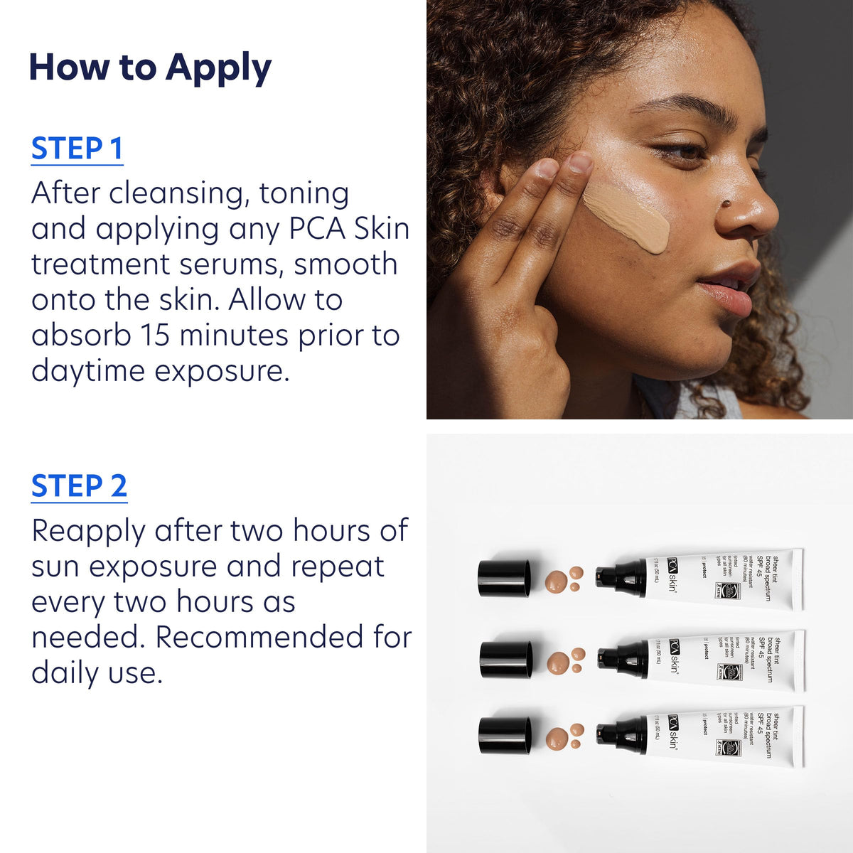 PCA SKIN Sheer Tint Broad Spectrum SPF 45 Tinted Face Sunscreen, 1.7 oz PCA SKIN